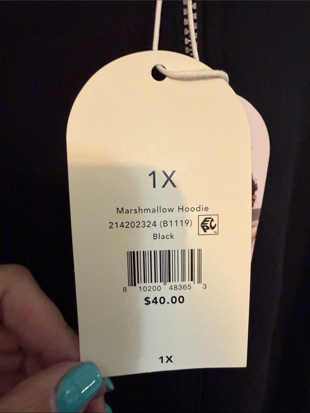 Marshmallow Hoodie - Black, 1X